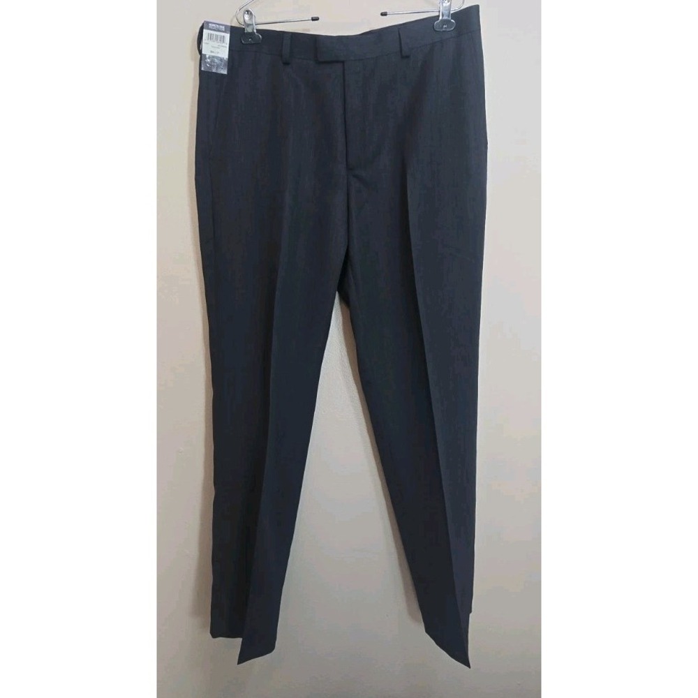Kenneth Cole Reaction Men's Dress Pants 38x34 Charcoal Textured Stria NWT